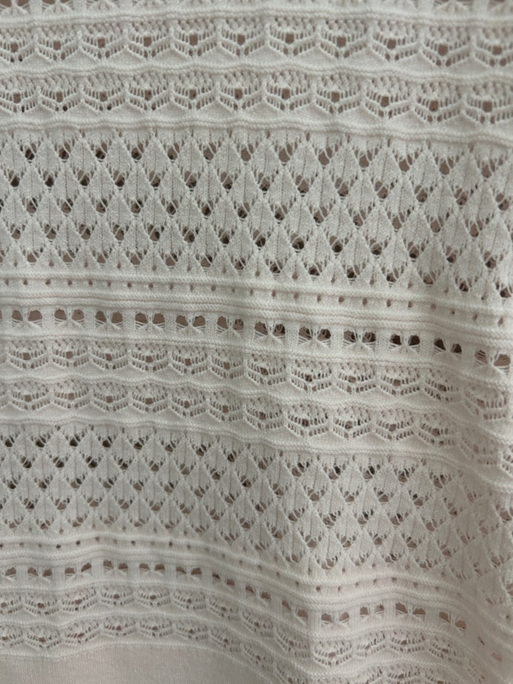 LOFT Pale Pink Crochet Short Sleeve Knit Top - Picture 3 of 4